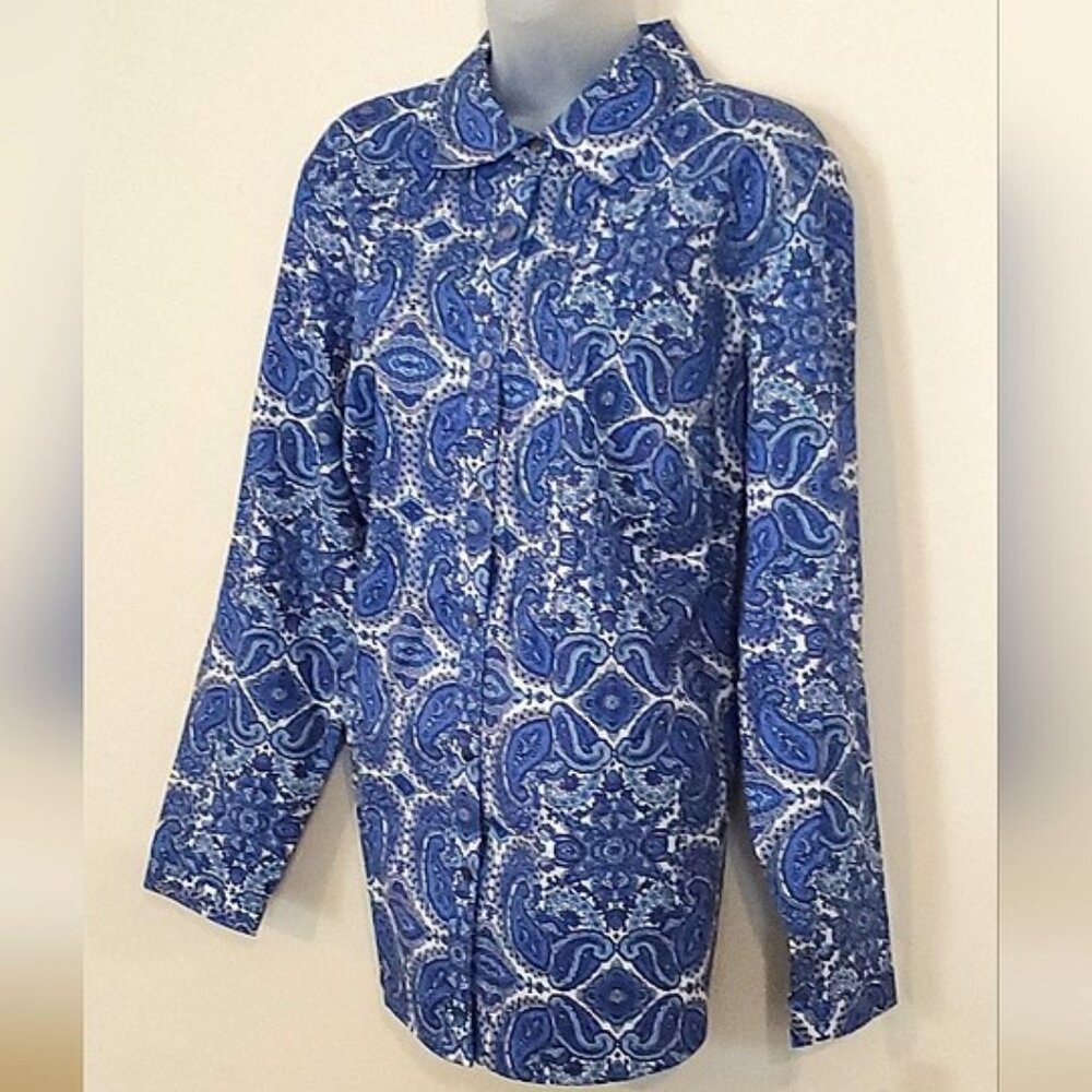 Charter Club 100% Cotton Button Down NWT 14W - Picture 2 of 10